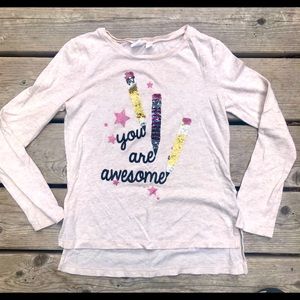 Gap Kids Long Sleeve Flip Sequin Tee